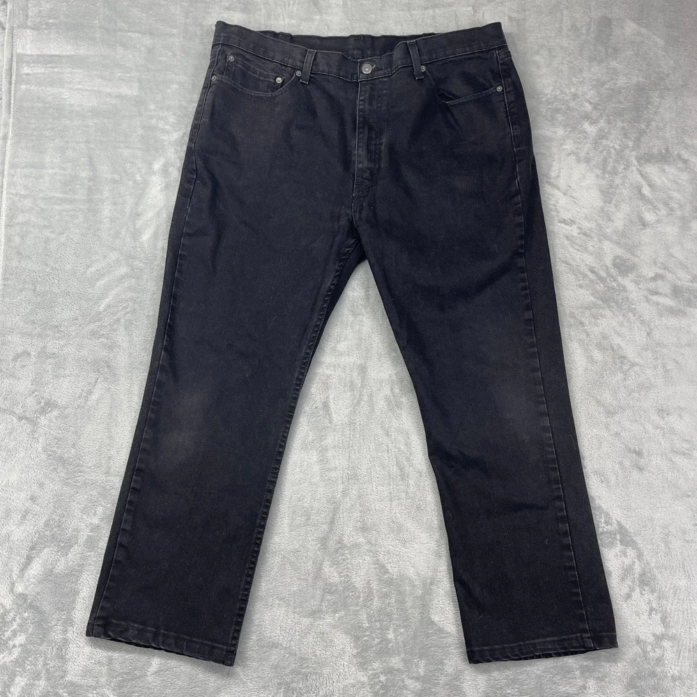 Levi's 514 Jeans Mens 40x30 (40x27) Black Denim Red Tab Straight Leg Streetwear‎